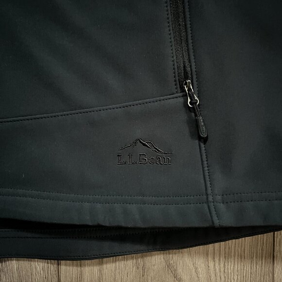 LL Bean Soft Shell Zip Up Jacket Black Womens 2X Regular - Picture 2 of 4